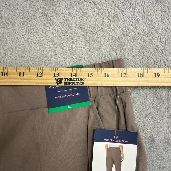 NEW Modern Ambition Women's XL High-Rise Travel Pants Brown Pull on G1460 - Picture 6 of 11